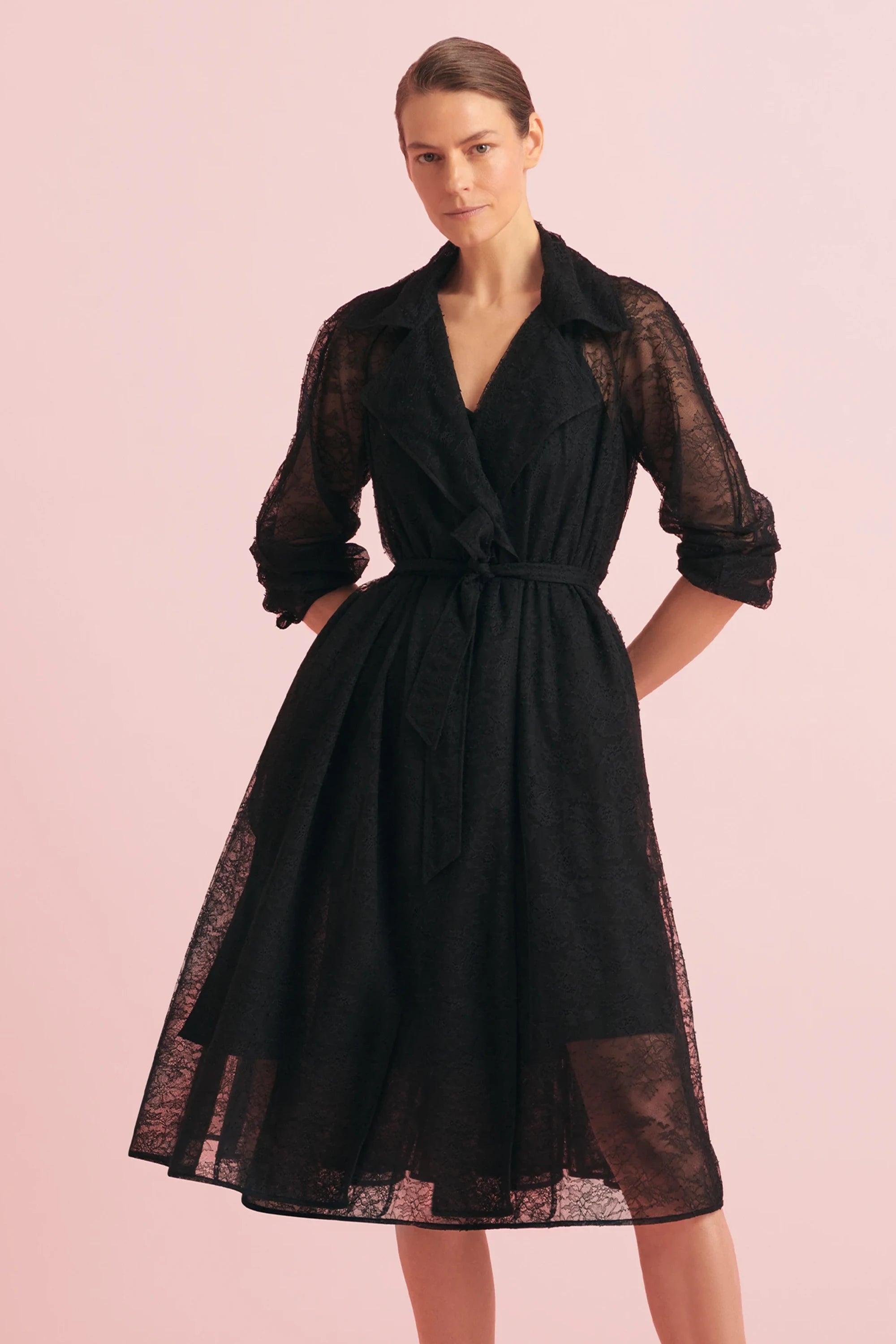 Coat N3 | Chantilly Lace Swing Coat Black / 40 / Lace and Tulle Swing Coat Coat N3 | Chantilly Lace Swing Coat Black / 40 / Lace and Tulle Swing Coat