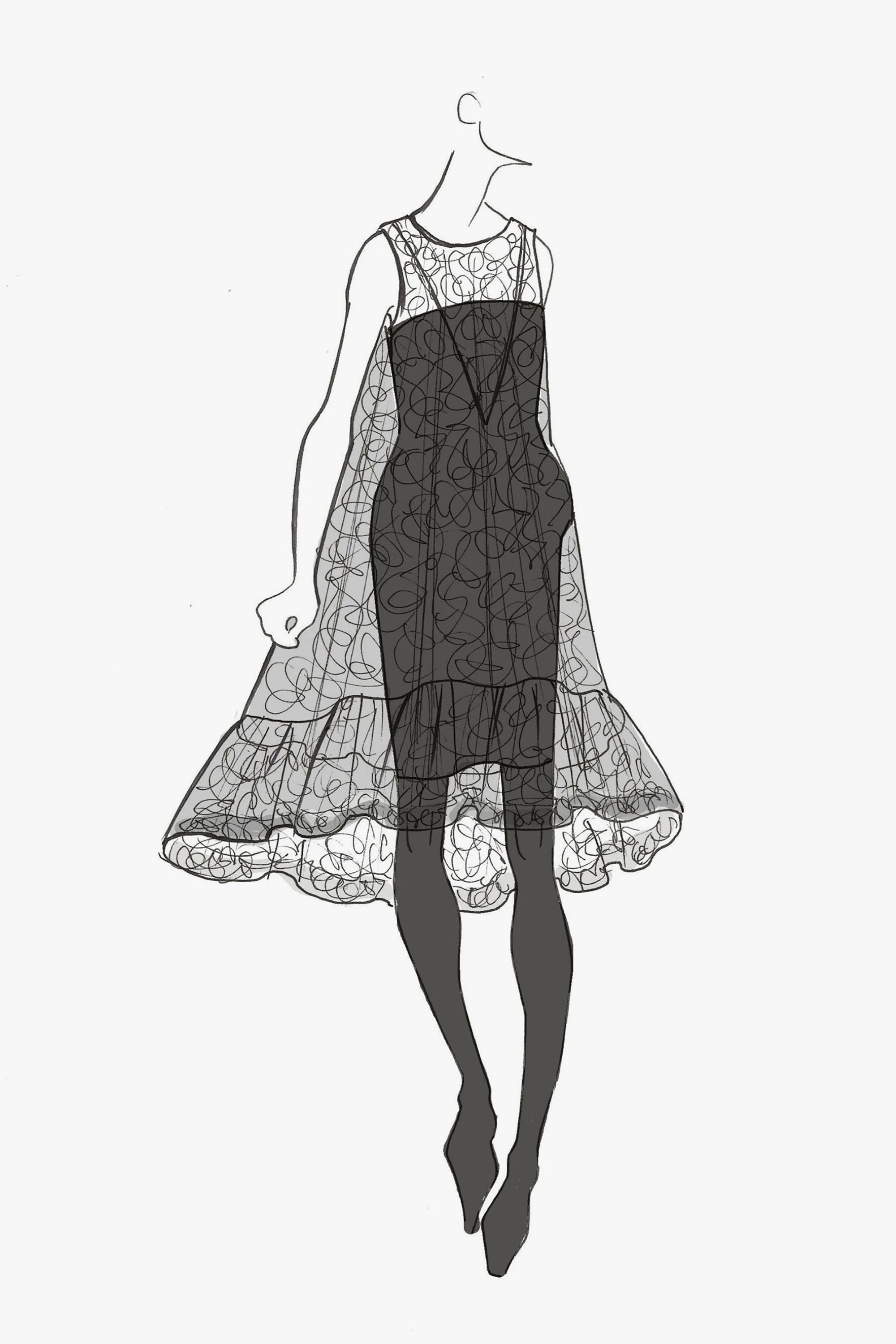 Dress N8 | Chantilly Lace Trapeze Dress Black / 38 / Lace Trapeze Dress