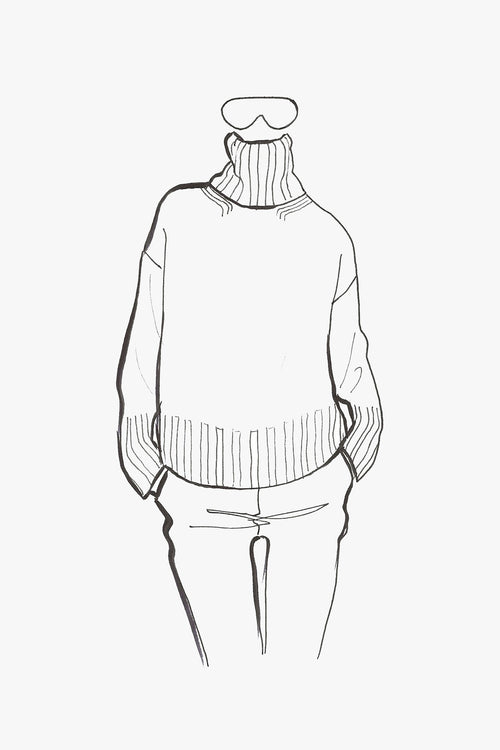 Cashmere Long Sleeved Pullover with Turtleneck - sketch
