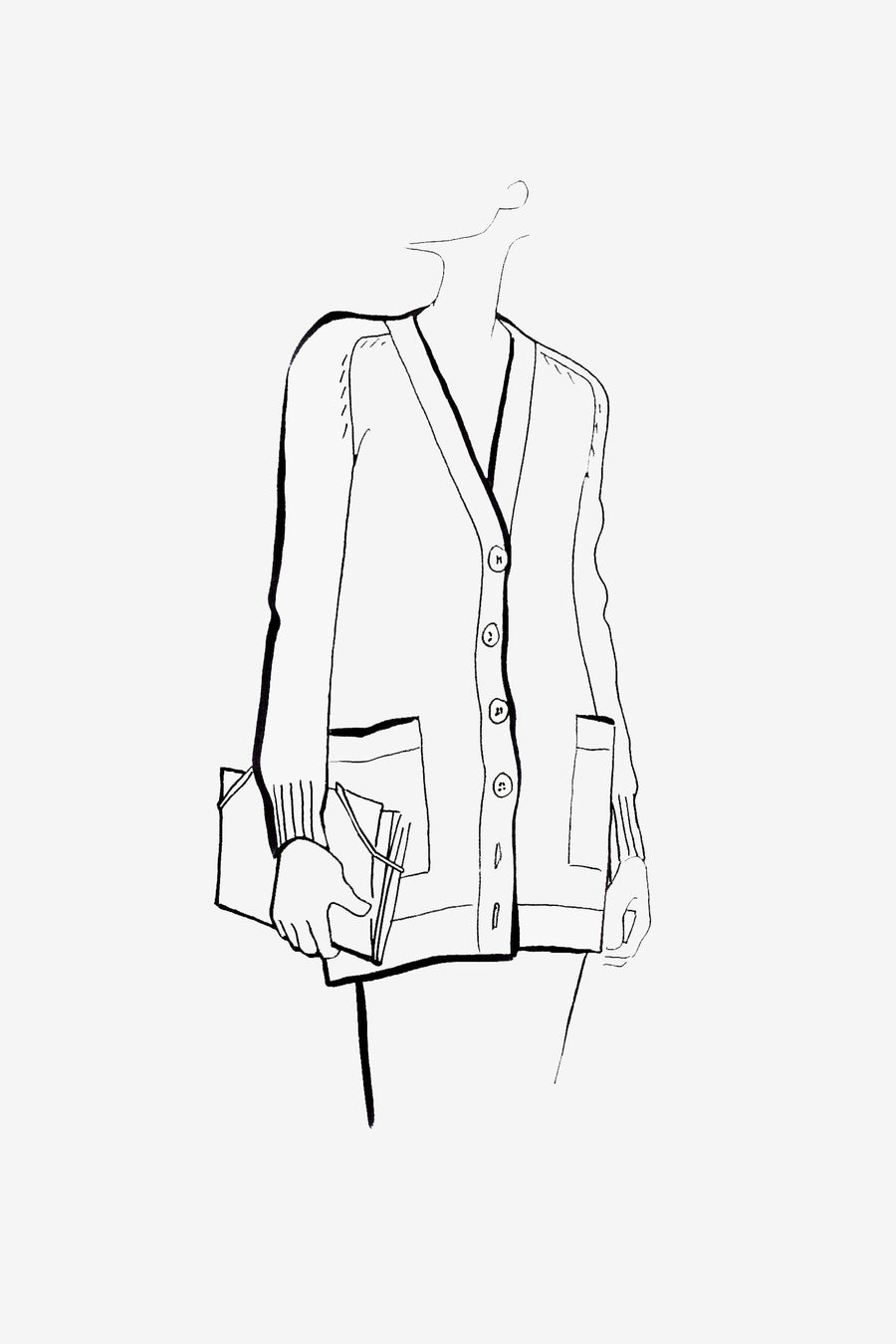 Cashmere Classic French Cardigan - Sketch