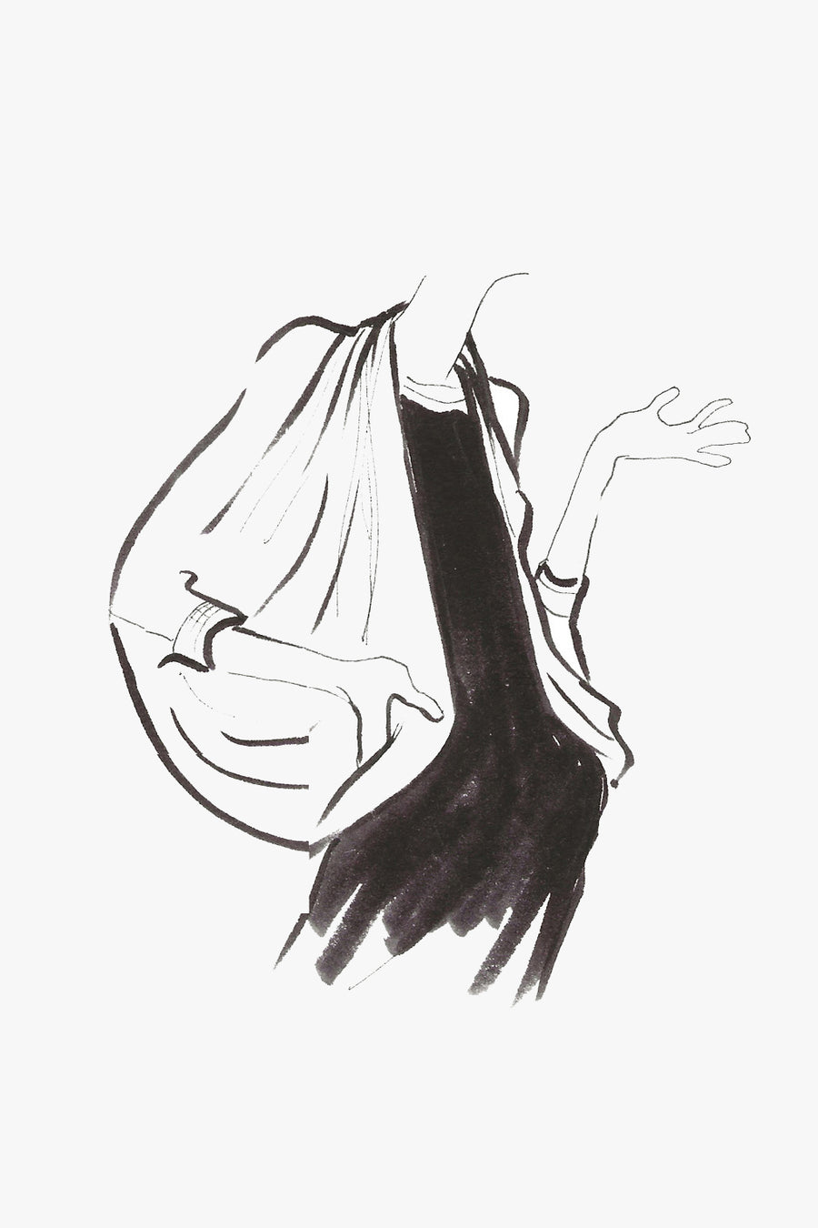Silk Wool Blend Shawl Cardigan - Sketch