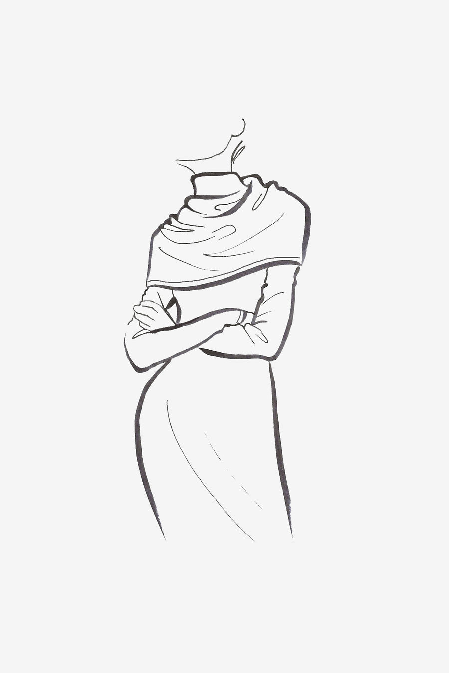 Wool and Silk Knit Snood - sketch