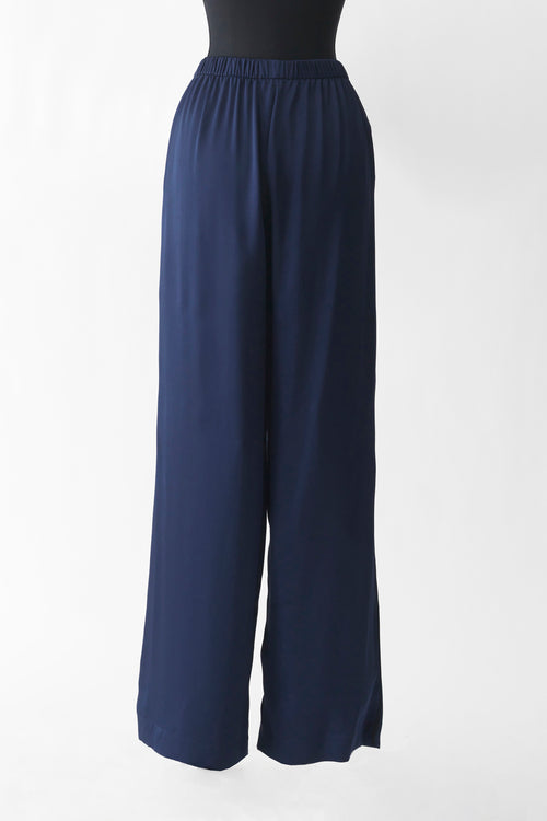 Silk Loungewear Pant - midnight blue - back