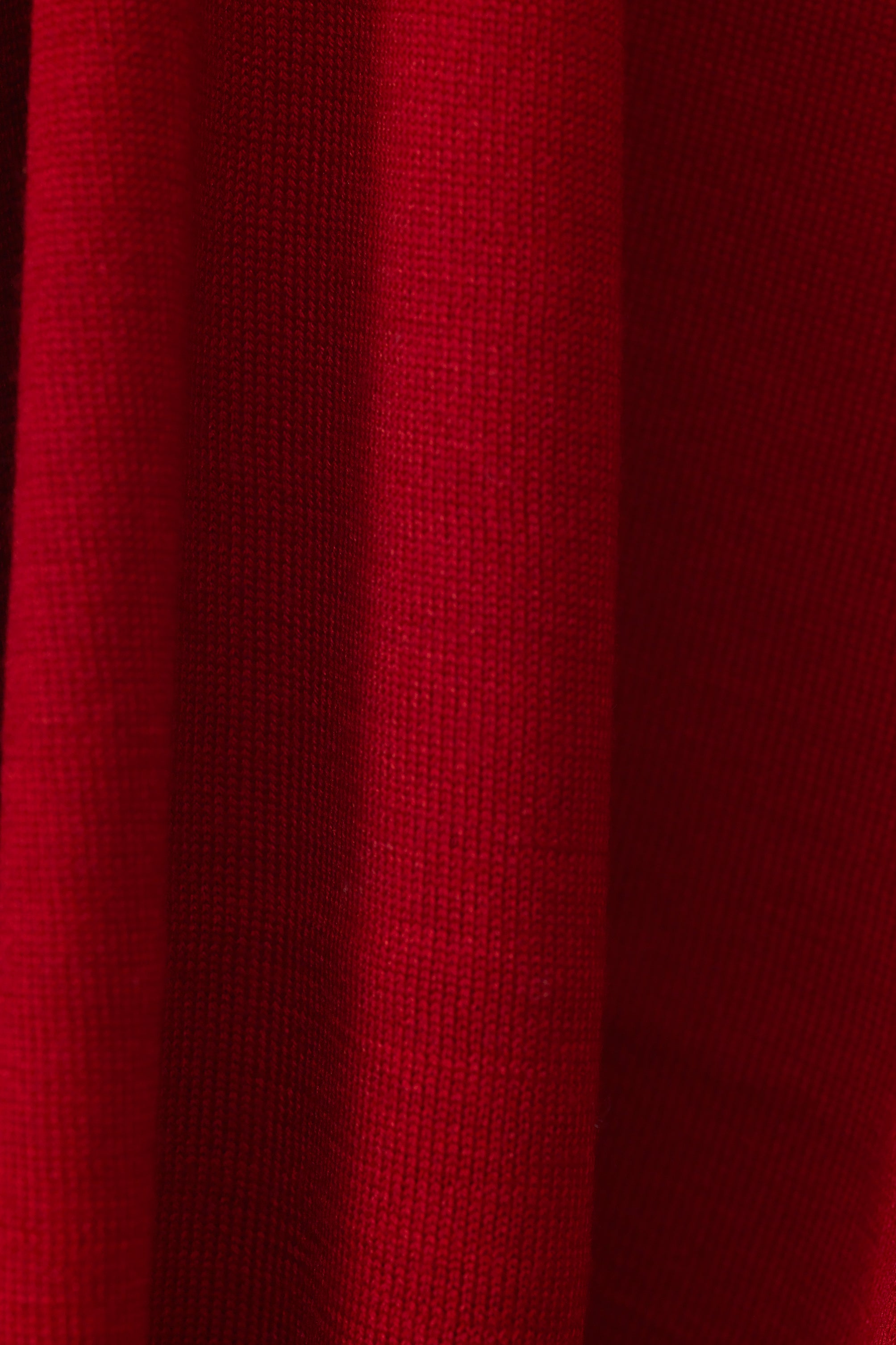Silk Wool Blend Shawl Cardigan - Crimson Red (Details)