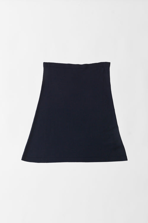 Wool and Silk Knit Snood - navy - front