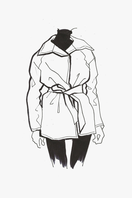 Silk Radzimir Raglan Sleeve Jacket - sketch