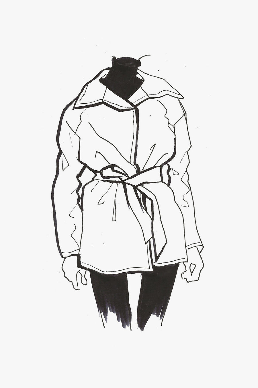 Silk Radzimir Raglan Sleeve Jacket - sketch