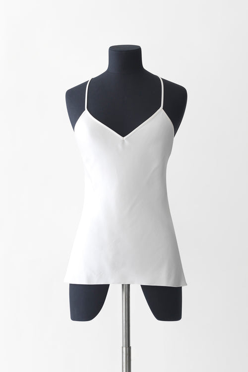 Silk Loungewear Camisole Top - white - front
