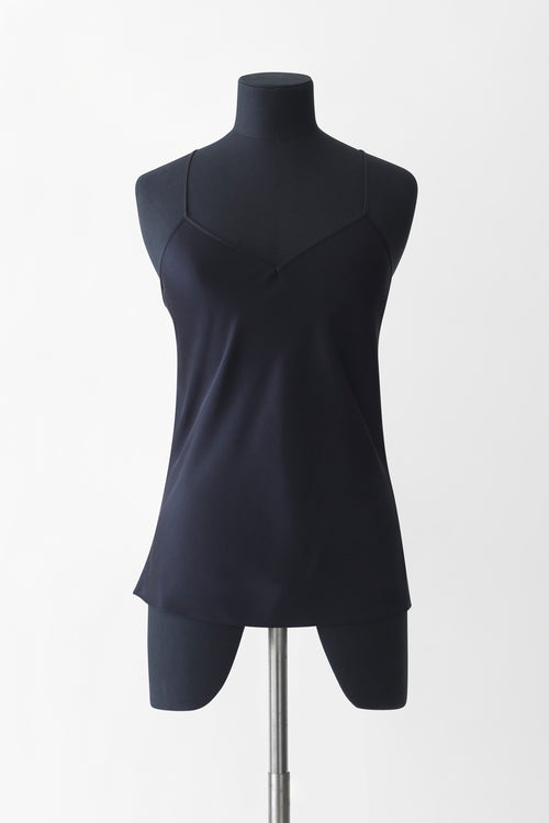 Silk Loungewear Camisole Top - black - front