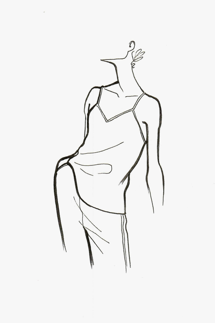 Silk Loungewear Camisole Top - sketch