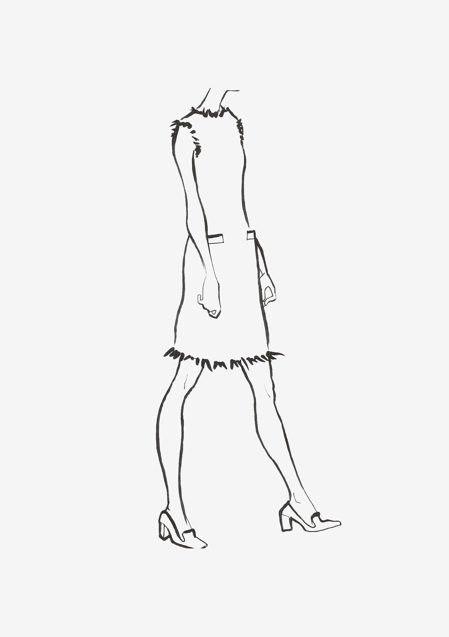 Holiday Tweed Lightweight Sleeveless Dress with Crewneck - iridescent purple - sketch