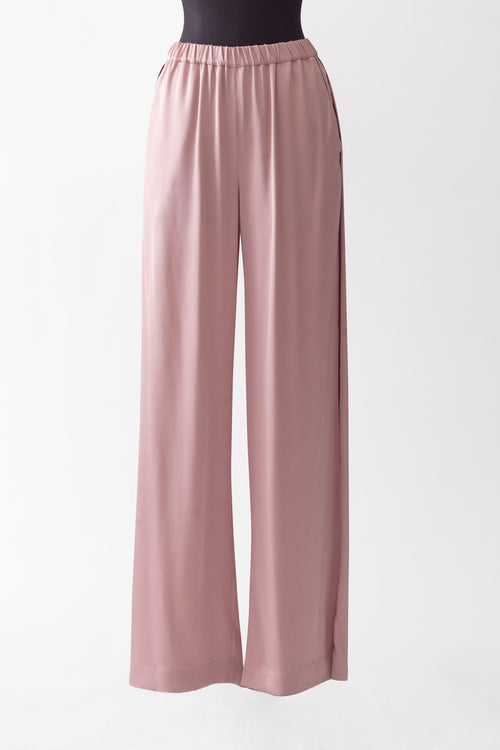 Silk Loungewear Pant - pink - front