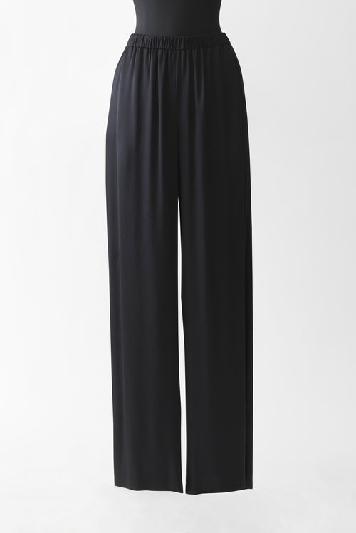 Silk Loungewear Pant - black - front