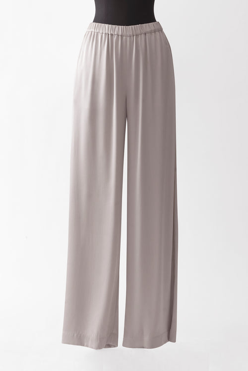 Silk Loungewear Pant - beige - front