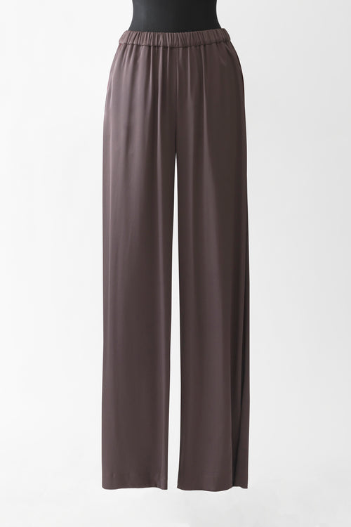 Silk Loungewear Pant - pale brown - front