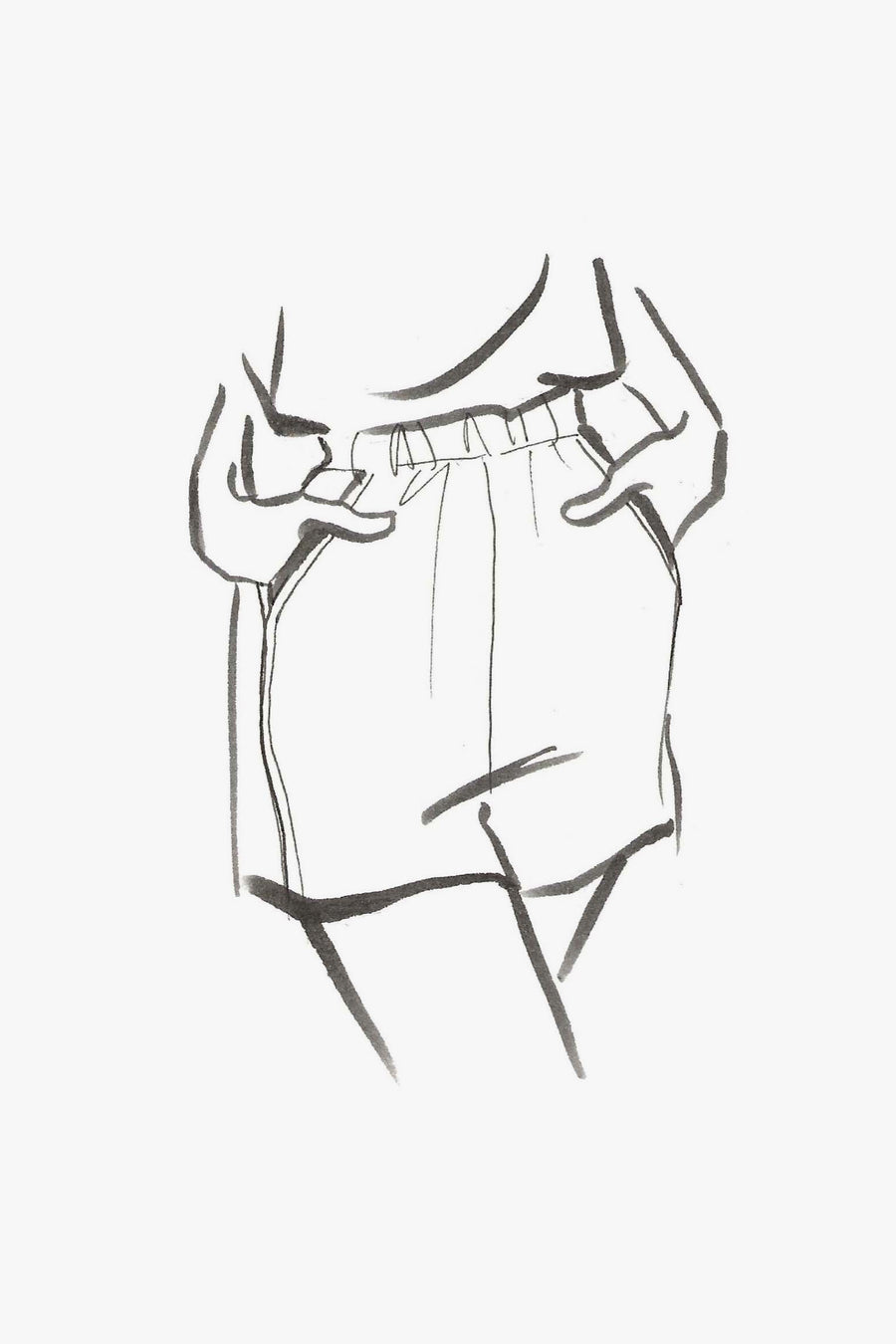 Silk Loungewear Shorts - sketch