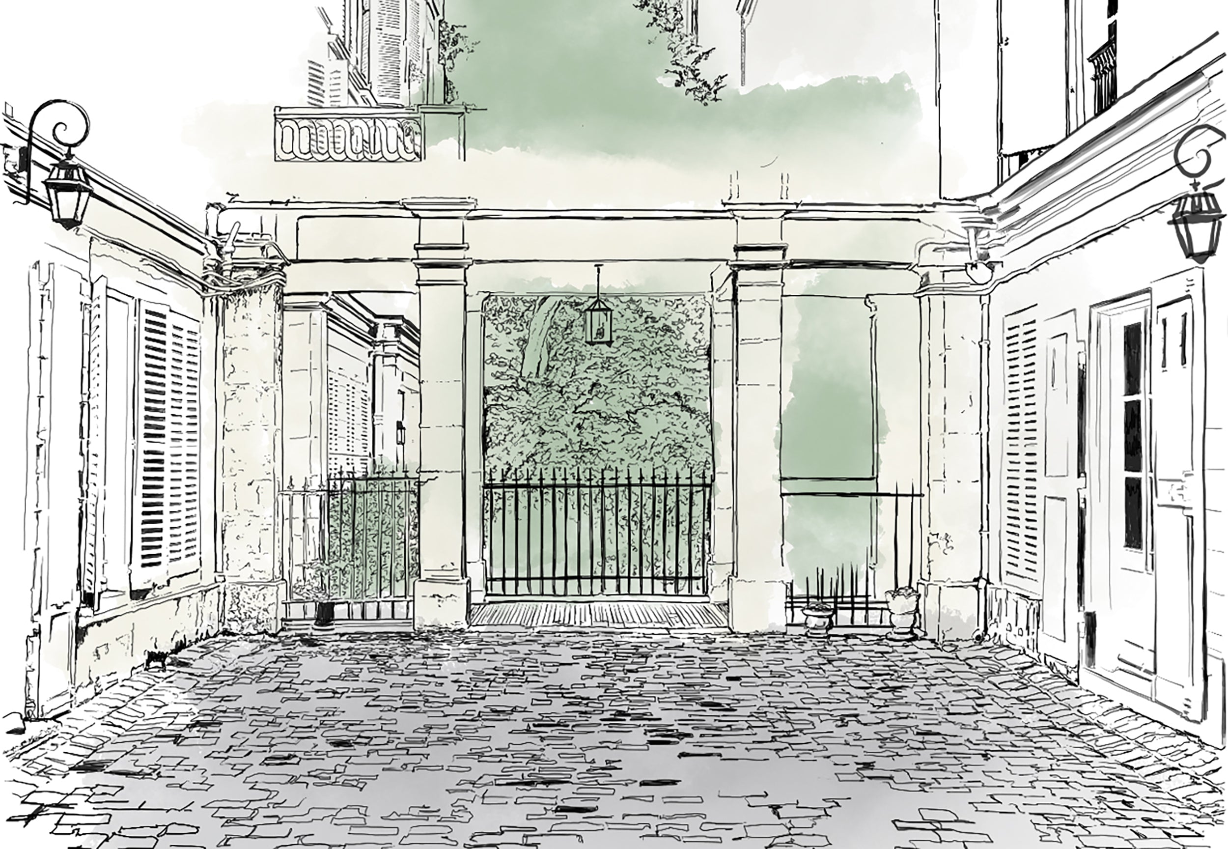 Salon's Iconic Parisian Courtyard