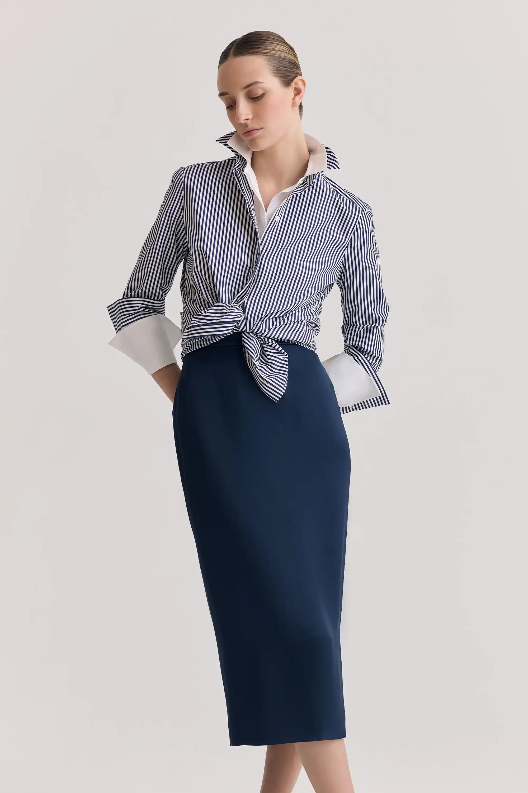Navy, White, and Stripes