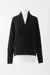 L / Black / Cashmere wool and silk Breton pullover V neck