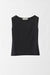Wool and Silk Sleeveless Pullover Top with Boatneck - black - front