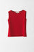 Wool and Silk Sleeveless Pullover Top with Boatneck - scarlet red -front