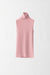 Cashmere Knit Sleeveless Turtleneck Top - antique pink