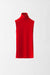 Cashmere Knit Sleeveless Turtleneck Top - Scarlet Red - Front