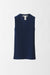 Cashmere Ribbed Sleeveless V-neck Top - Navy - Front