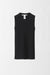 Cashmere Ribbed Sleeveless V-neck Top - black - front