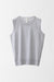 Wool Knit Fitted Sleeveless Top with Placed Pointelle - lavender grey - front