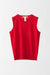 Wool Knit Fitted Sleeveless Top with Placed Pointelle - scarlet red - front
