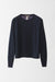 Wool and Silk Blend Pullover with Long Sleeves and Crewneck - navy - fabric details