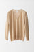 Wool and Silk Blend Pullover with V-Neck and Drop Shoulder - camel - front
