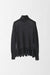 Alpaca Wool Pullover with Turtleneck  - black - front