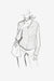 Alpaca Sheer Long Sleeved Pullover with V-Neck - sketch