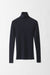 L / Midnight Blue / Cashmere ribbed pullover, Turtle neck long sleeves