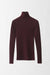 Cashmere Long Sleeved Pullover with Turtleneck - burgundy - front