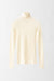 Cashmere Long Sleeved Pullover with Turtleneck - ivory - front