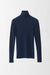 Cashmere Long Sleeved Pullover with Turtleneck - midnight blue - front