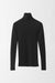 L / Black / Cashmere ribbed pullover, Turtle neck long sleeves