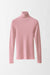 Cashmere Long Sleeved Pullover with Turtleneck - antique pink - front