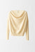 S / Cream / Cashmere pullover, Draped neck long sleeves