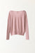 L / Antique Pink / Cashmere pullover, Draped neck long sleeves