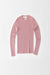 Cashmere Ribbed Pullover with Long Sleeves and Crewneck - antique pink - front