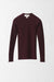 S / Burgundy / Cashmere ribbed pullover, Crew neck long sleeves