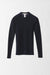 Cashmere Ribbed Pullover with Long Sleeves and Crewneck - midnight blue - front