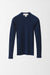 S / Navy / Cashmere ribbed pullover, Crew neck long sleeves