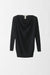 Cashmere Long Pullover with Draped Neck - charcoal - front