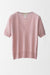 Wool and Silk Blend Pullover with Short Sleeves and V-Neck - antique pink - front