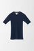 Cashmere Ribbed Pullover with Short Sleeves and Crewneck - navy - front